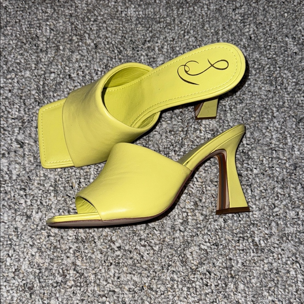 Yellow Heeled Mules